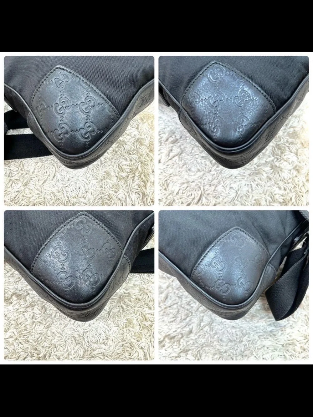 Gucci Black Nylon and Leather Messenger Bag